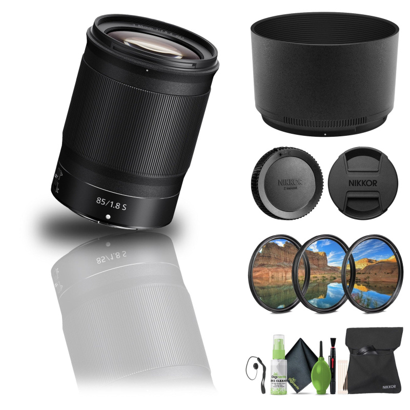 NIKKOR Z 85mm f/1.8 S Telephoto Lens for Nikon Z Cameras (20090) + Filter Kit  - Bundle
