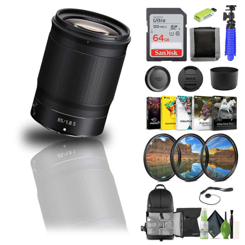 NIKKOR Z 85mm f/1.8 S Telephoto Lens for Nikon Z Cameras (20090) + 64GB Memory Card - Bundle