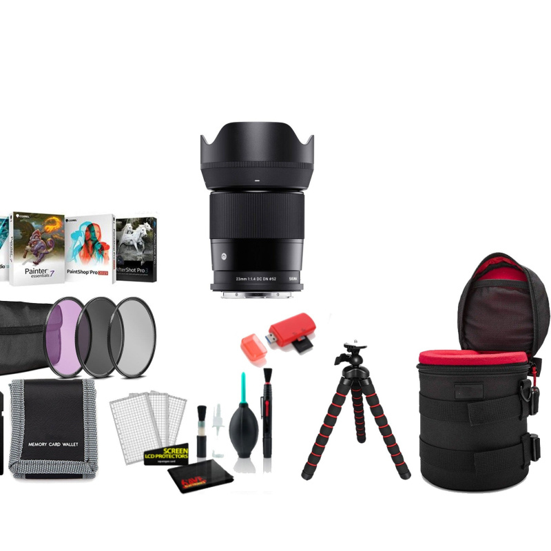 Sigma 23mm f/1.4 DC DN Contemporary Lens (Leica L) with Tripod and More