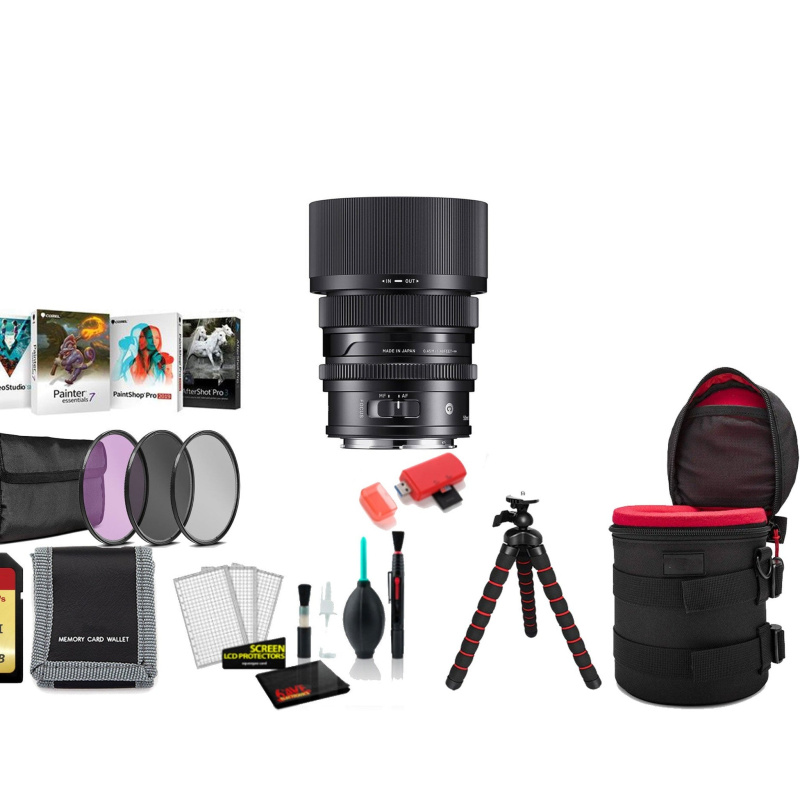 Sigma 50mm f/2 DG DN Contemporary Lens (Leica L) with Tripod and More