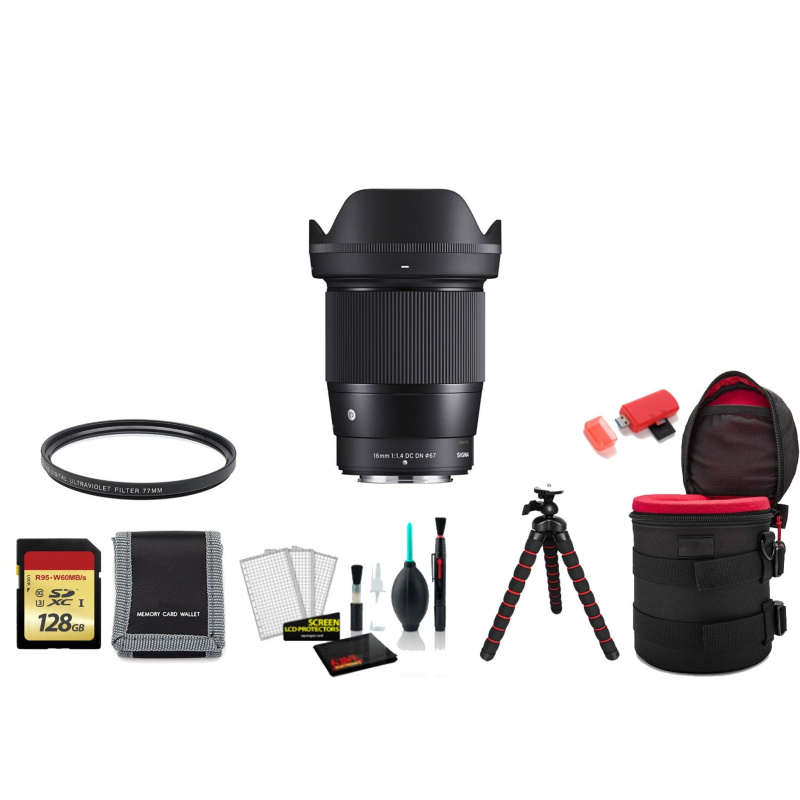 Sigma 16mm f/1.4 DC DN Contemporary Lens (FUJIFILM X) with UV Filter