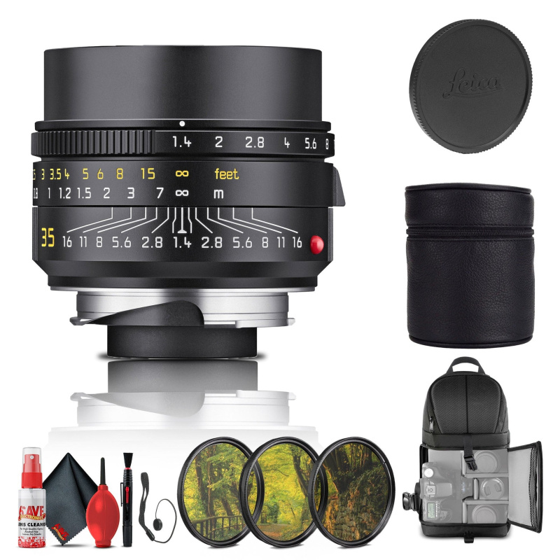 Leica Summilux-M 35mm f/1.4 ASPH. Lens (Black) (11726) + Filter Kit + More