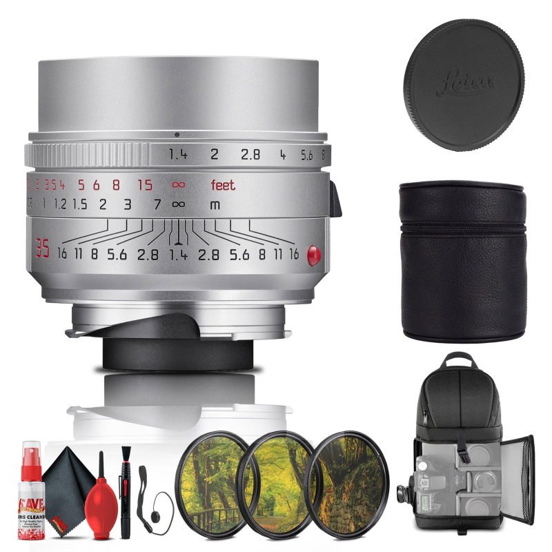 Leica Summilux-M 35mm f/1.4 ASPH. Lens (Silver) (11727) + Filter Kit + More