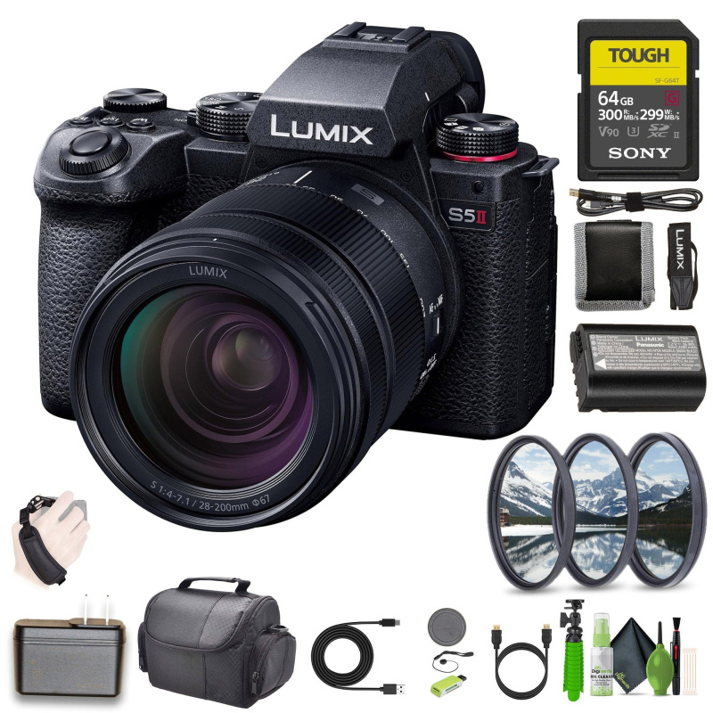 Panasonic LUMIX S5II Mirrorless Camera S 28-200mm Lens + Bag + Tripod + More