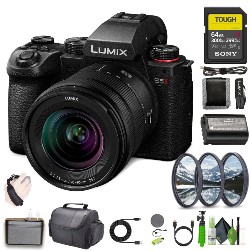 Panasonic LUMIX S5II Mirrorless Camera With 20-60mm F3.5-5.6 L Mount Lens Bundle