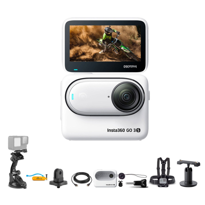 Insta360 GO 3S Small Action Camera (64GB) + 50-in-1 Accessory Kit - White