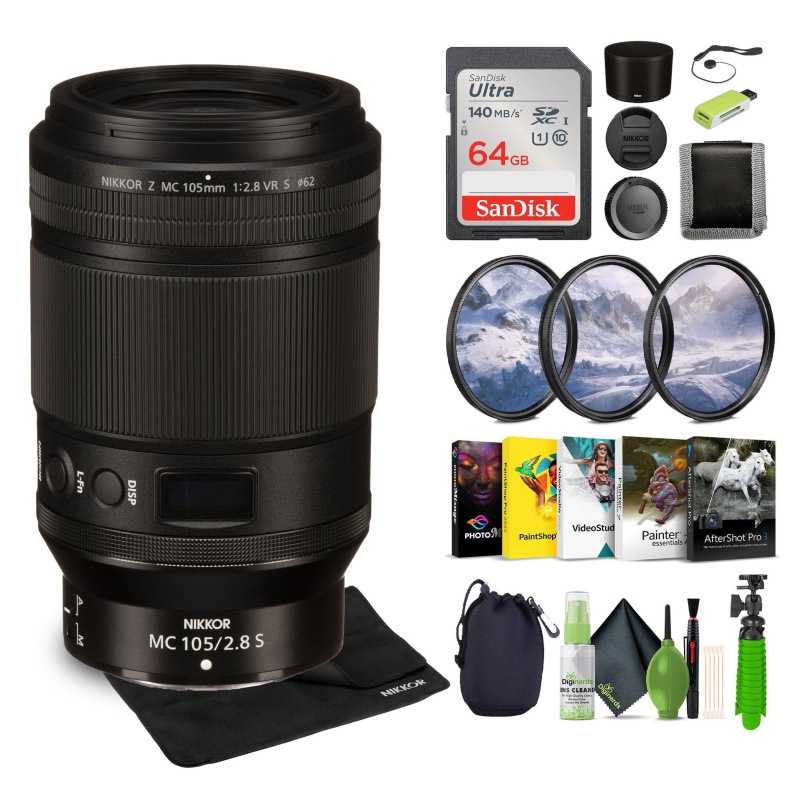 Nikon NIKKOR Z MC 105mm f/2.8 VR S Professional Macro Lens (Nikon Z) (20100) Bundle