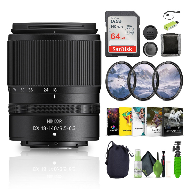 Nikon NIKKOR Z DX 18-140mm f/3.5-6.3 VR Compact Zoom Lens (20104) Bundle