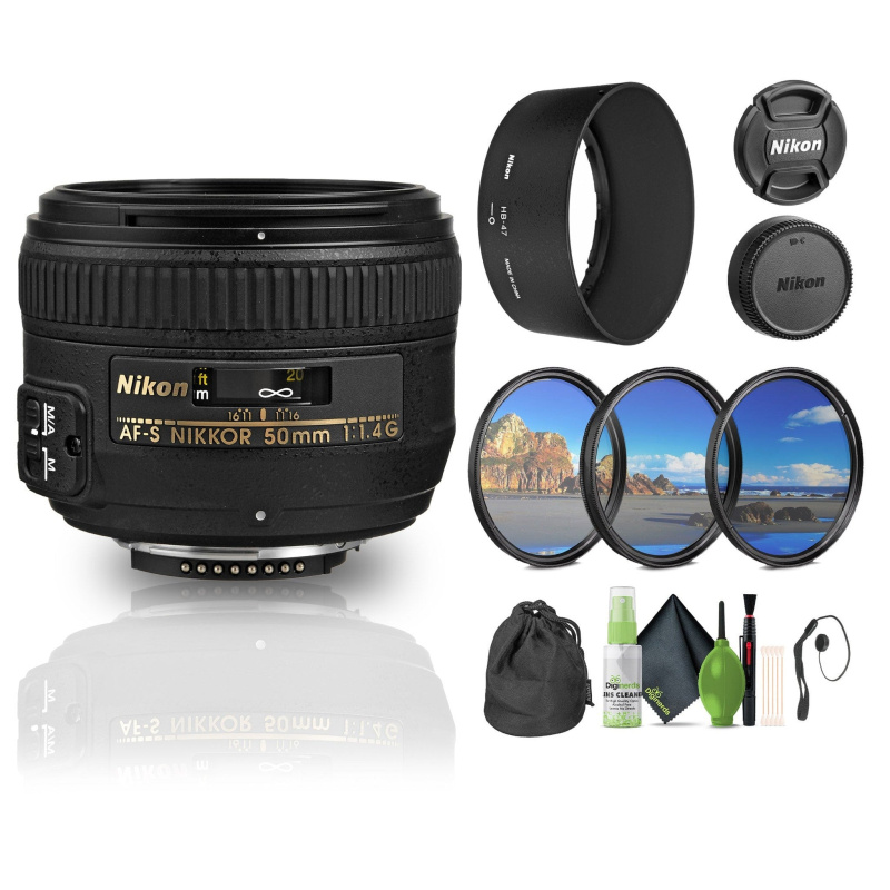 Nikon AF-S NIKKOR 50mm f/1.4G Auto Focus Lens (2180) Bundle