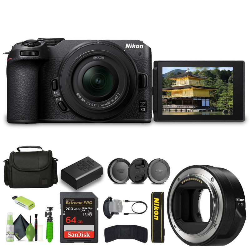 Nikon Z30 Lightweight Mirrorless Camera with 16-50mm Zoom Lens (1749) Bundle