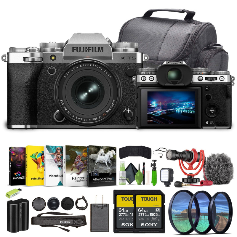 Fujifilm X-T5 Mirrorless Camera With XF 16-50mm f/2.8-4.8 Silver Lens Bundle