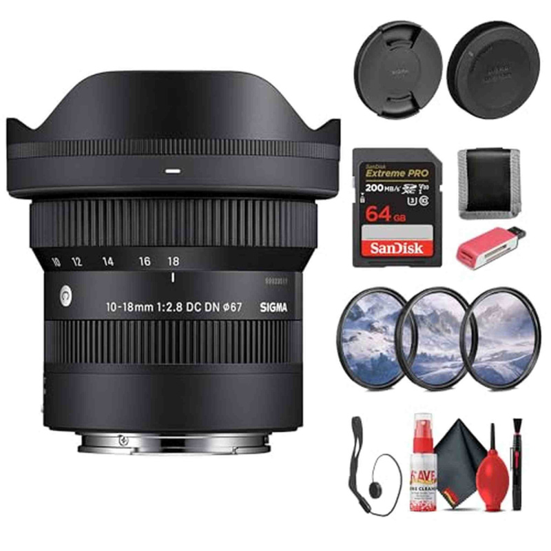 Sigma 10-18mm f/2.8 DC DN Contemporary Lens (Sony E) Bundle