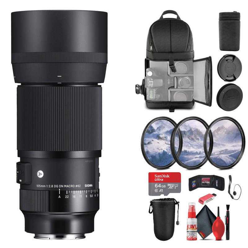 Sigma 105mm f/2.8 DG DN Macro Art Lens for Sony E Bundle