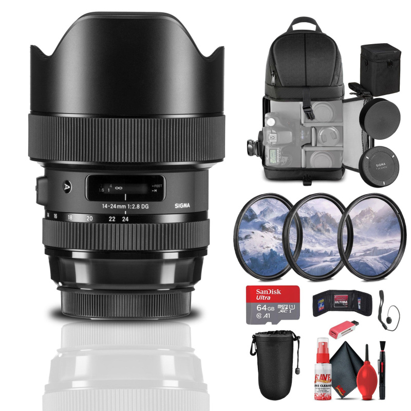 Sigma 14-24mm f/2.8 DG HSM Art Lens for Nikon F Bundle