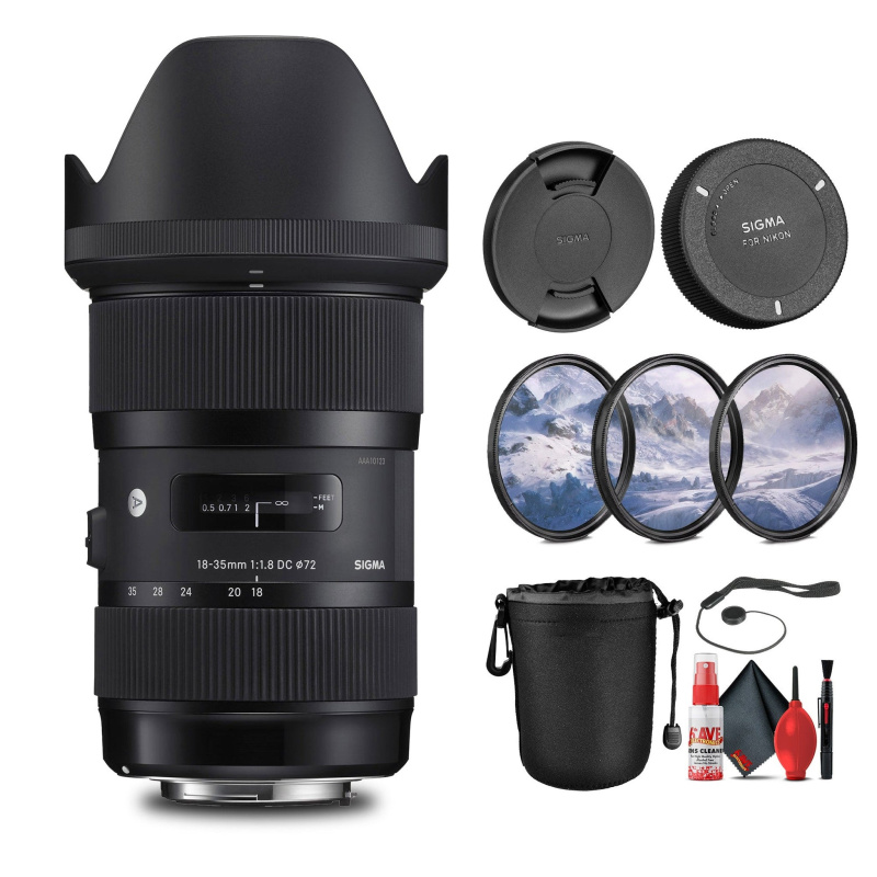 Sigma 18-35mm f/1.8 DC HSM Art Lens for Nikon Bundle
