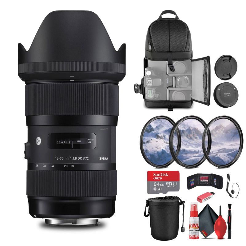 Sigma 18-35mm f/1.8 DC HSM Art Lens for Nikon Bundle