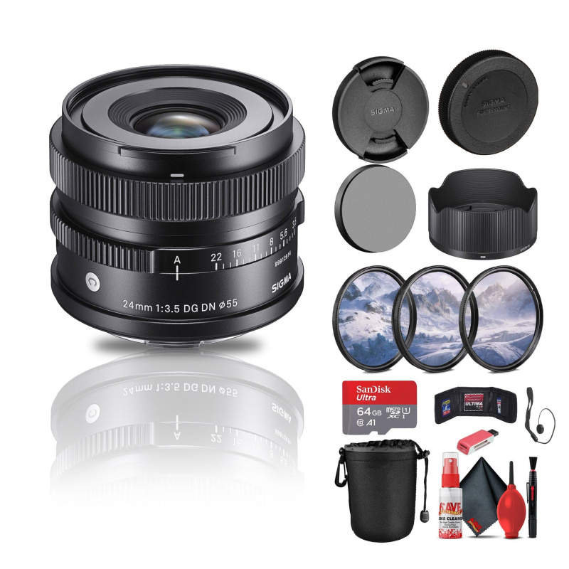 Sigma 24mm f/3.5 DG DN Contemporary Lens for Sony E Bundle