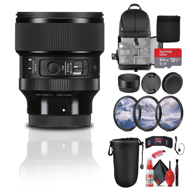 Sigma 85mm f/1.4 DG DN Art Lens for Sony E Bundle