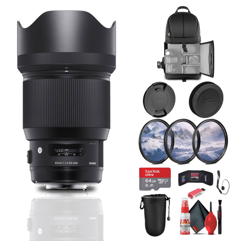 Sigma 85mm f/1.4 DG HSM Art Lens for Nikon F Bundle