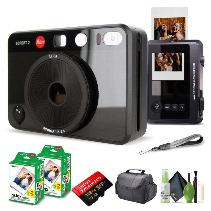 Leica Sofort 2 Hybrid Instant and Digital Camera + Instant Film 40 Sheets Black