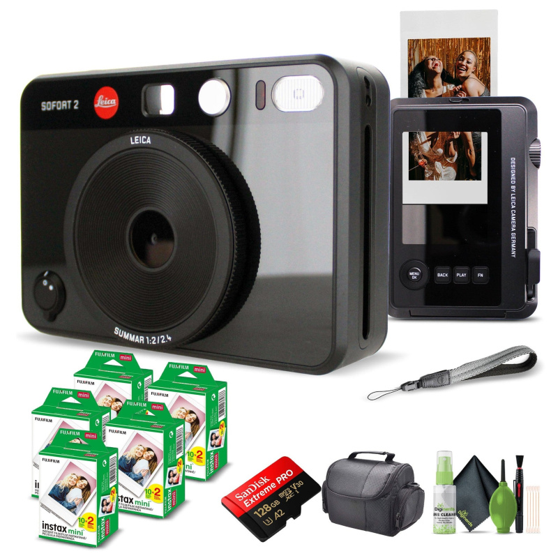 Leica Sofort 2 Hybrid Instant and Digital Camera + Instant Film 100 Sheets Black