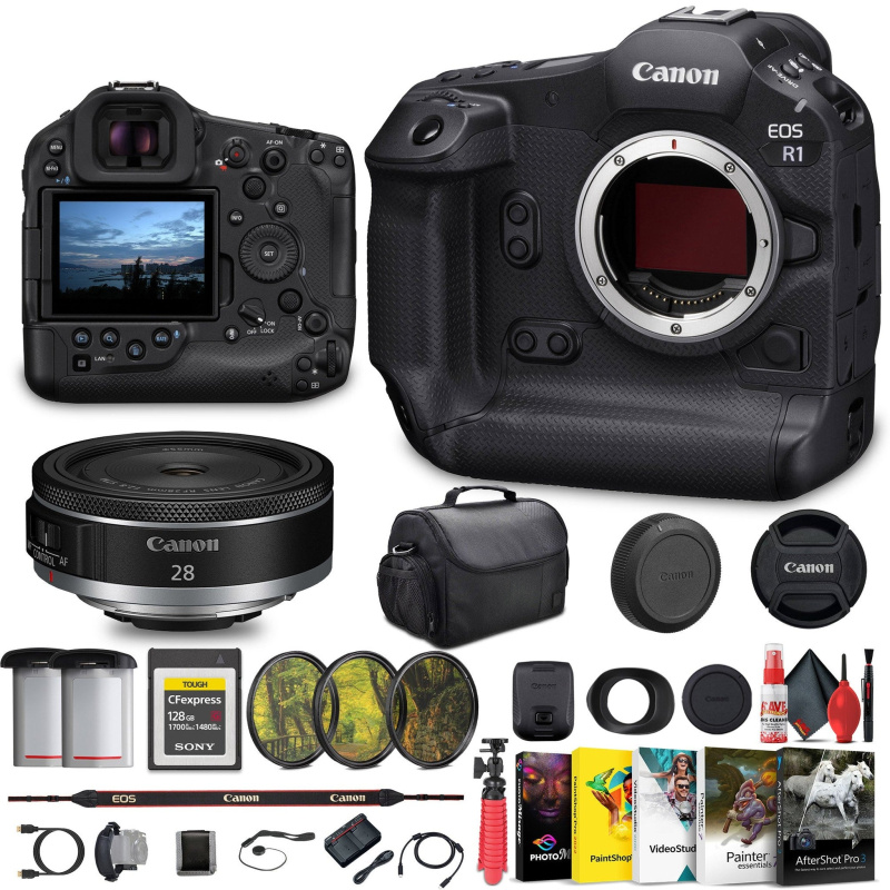 Canon EOS R1 Mirrorless Camera - 24MP, Full-Frame Stacked BSI CMOS Sensor Bundle (International Model)