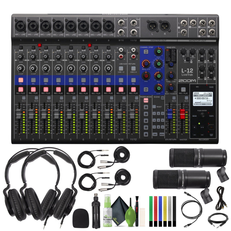 Zoom LiveTrak L-12 Digital Mixer & Multitrack Recorder, for Music, Podcasting, and More, 12-Input/ 14-Channel SD Recorder, 14-in/4-out USB Audio Inter