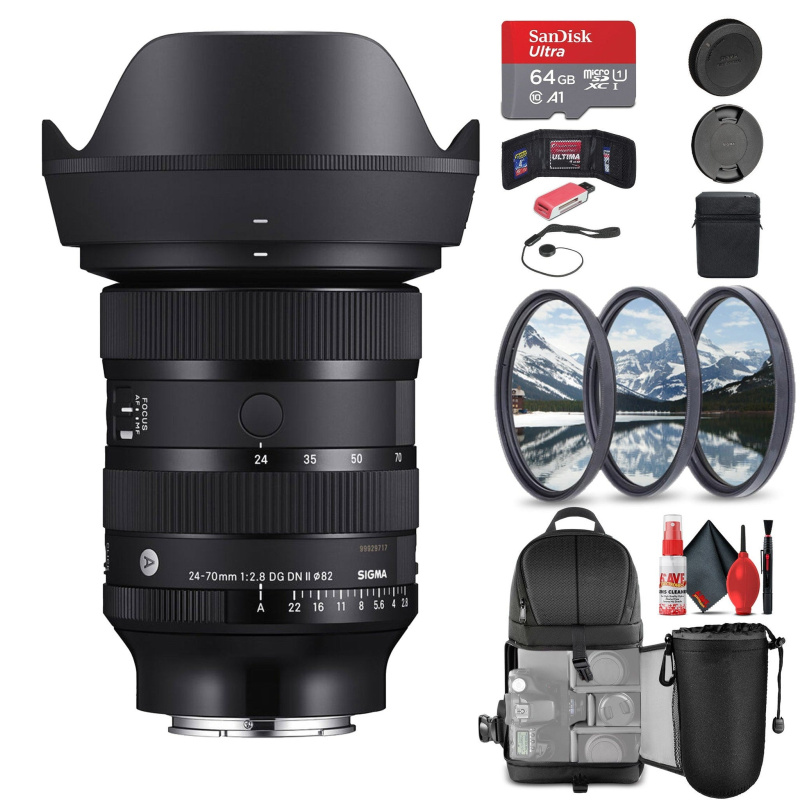 Sigma 24-70mm f/2.8 DG DN II Art Lens for Sony E Bundle with Accessories