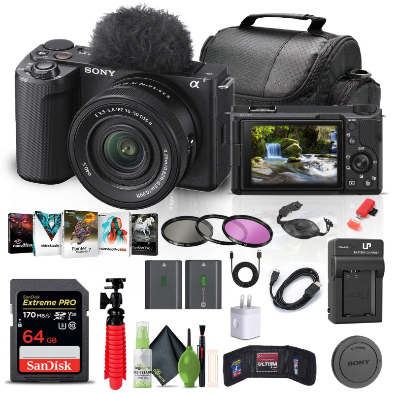Sony Alpha ZV-E10 II Mirrorless Camera with 16-50mm Lens + 64GB Card + Filter + More