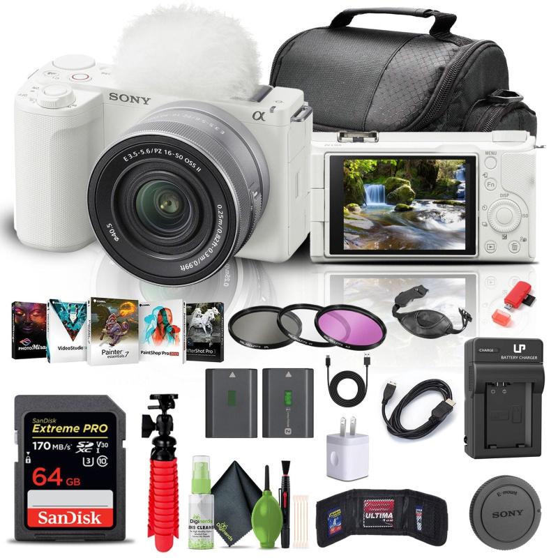 Sony Alpha ZV-E10 II Mirrorless Camera W/ 16-50mm Lens + 64GB Memory Card + Filter + More