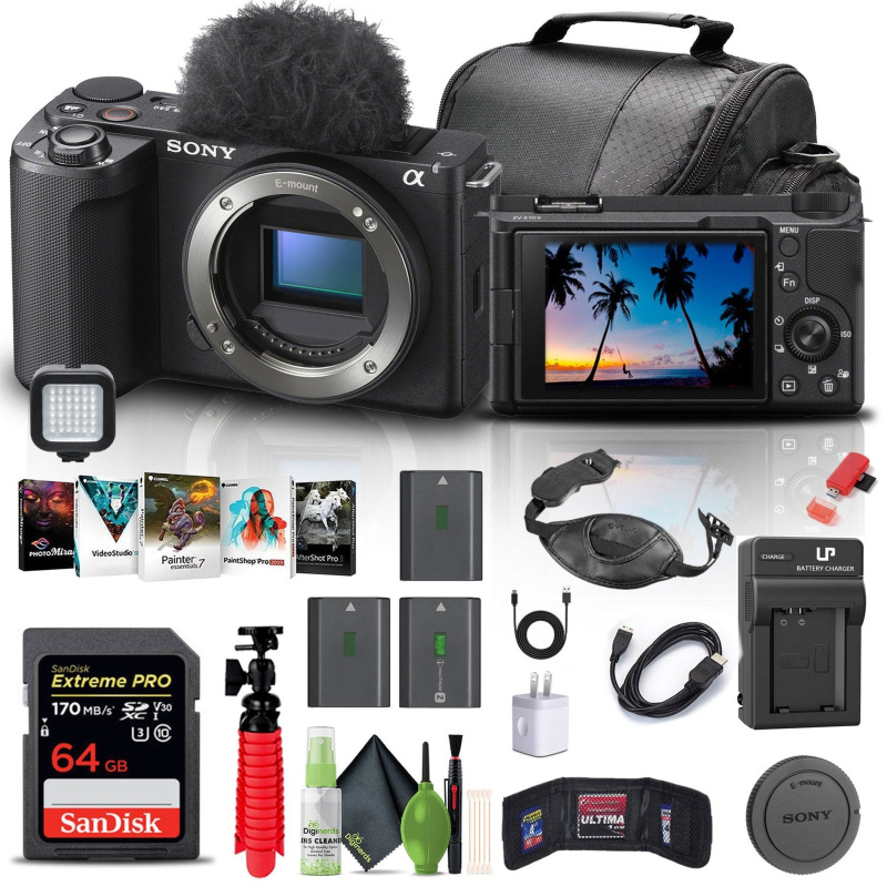 Sony Alpha ZV-E10 II Mirrorless Camera + 64GB Memory Card +  Photo Software + More