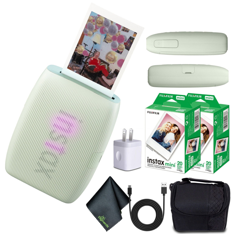 FUJIFILM INSTAX MINI LINK 3 Smartphone Printer (Sage Green) + 40 Instant Film