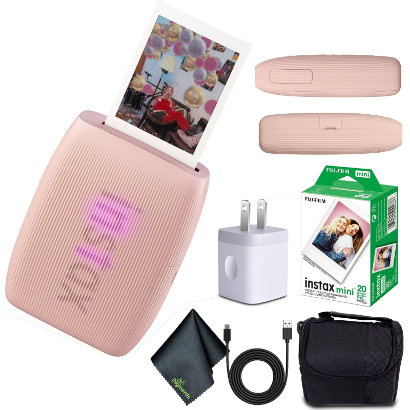 FUJIFILM INSTAX MINI LINK 3 Smartphone Printer (Rose Pink) + 20 Instant Film