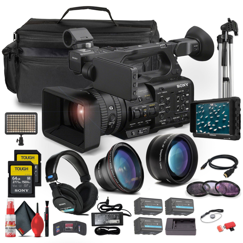 Sony PXW-Z200 XDCAM Camcorder + 4K Monitor + Sony Mic + Headphones + More