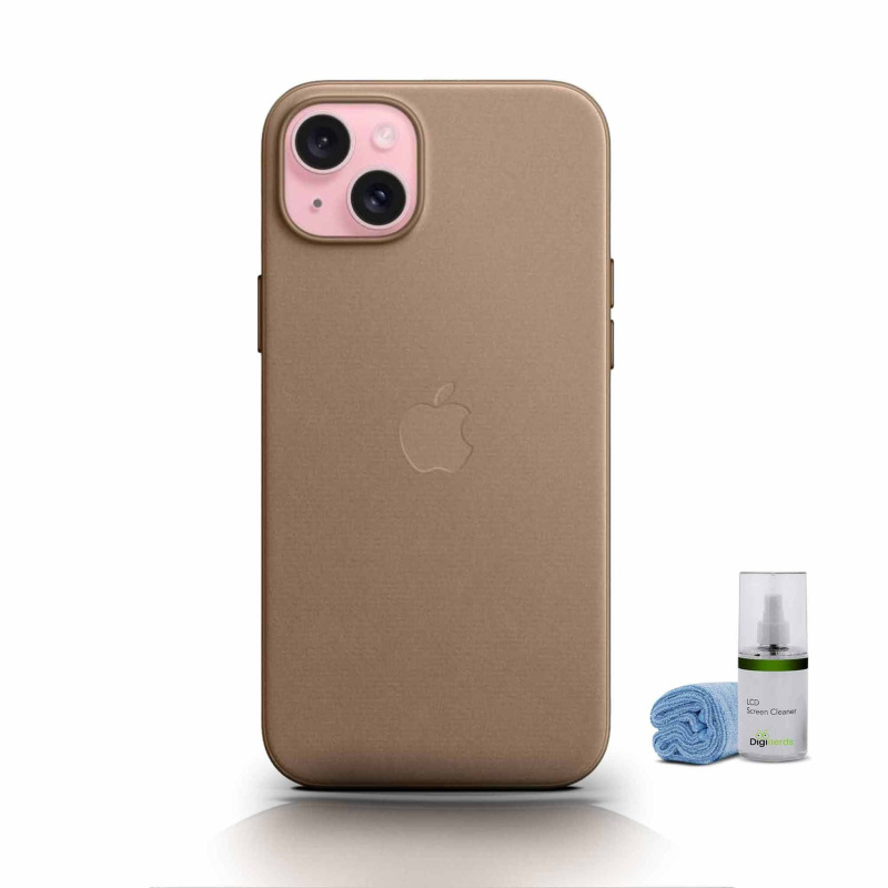 Apple iPhone 15 Finewoven Case - Taupe Bundle