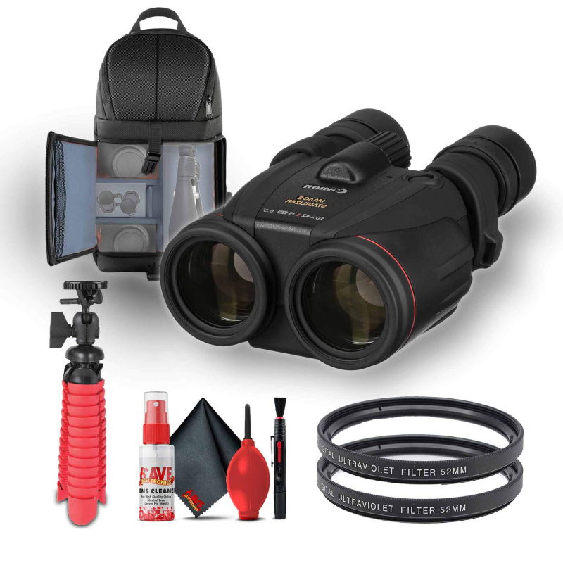 Canon 10x42 L IS WP Image Stabilized Binoculars (0155B002) + 2 x UV Filter + Backpack + More (International Model)