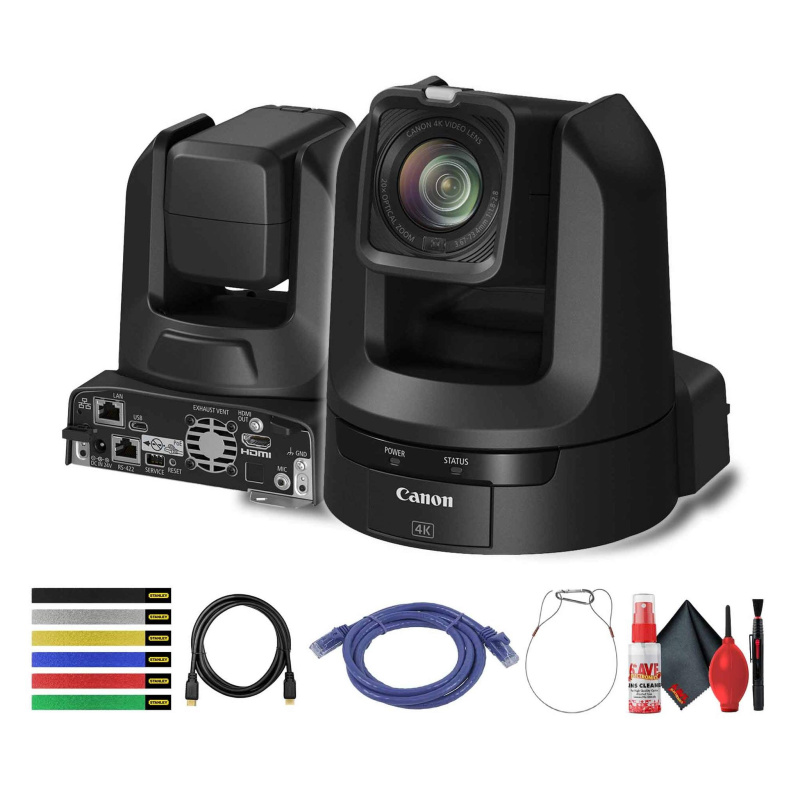 Canon CR-N100 4K NDI PTZ Camera with 20x Zoom + HDMI Cable + More Bundle (International Model)