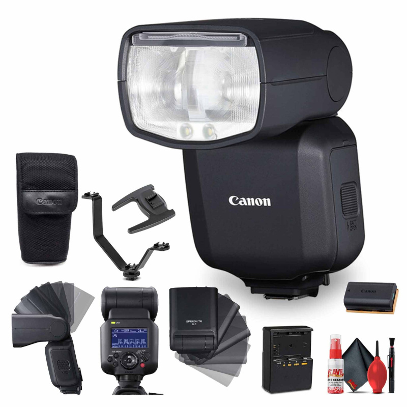 Canon Speedlite EL-5 Flash (5654C002) + Charger + Triple Shoe V Bracket + More Bundle (International Model)