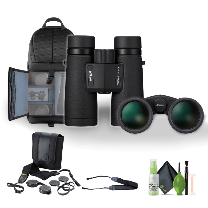 Nikon 10x42 Monarch M7 Binoculars Bundle With Neck Strap + Backpack And More