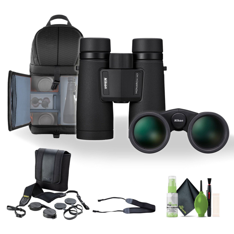 Nikon 8x42 Monarch M7 Binoculars Bundle With Neck Strap + Backpack And More