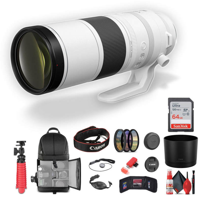 Canon RF 200-800mm f/6.3-9 IS USM Super-telephoto Zoom Lens (Canon RF) Bundle (International Model)