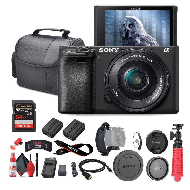 Sony a6400 Mirrorless Camera with 16-50mm Lens with Real-Time Eye Auto Focus - Bundle