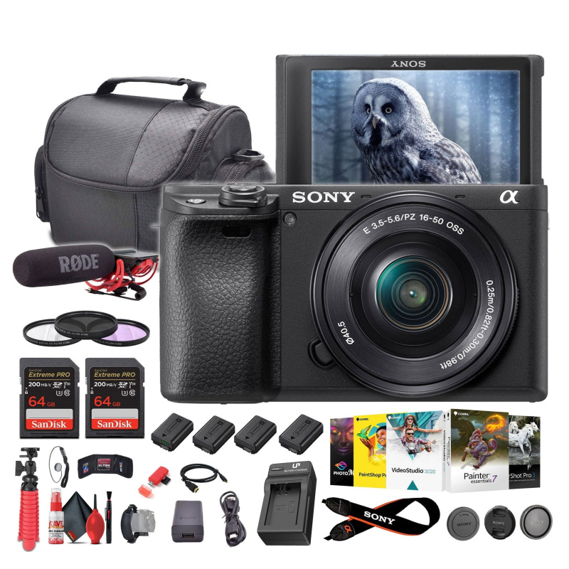 Sony a6400 Mirrorless Camera with 16-50mm Lens with Real-Time Eye Auto Focus - Bundle