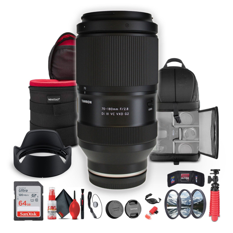 Tamron 70-180mm f/2.8 Di III VC VXD G2 Lens For (Sony E) Mirrorless Cameras - Bundle