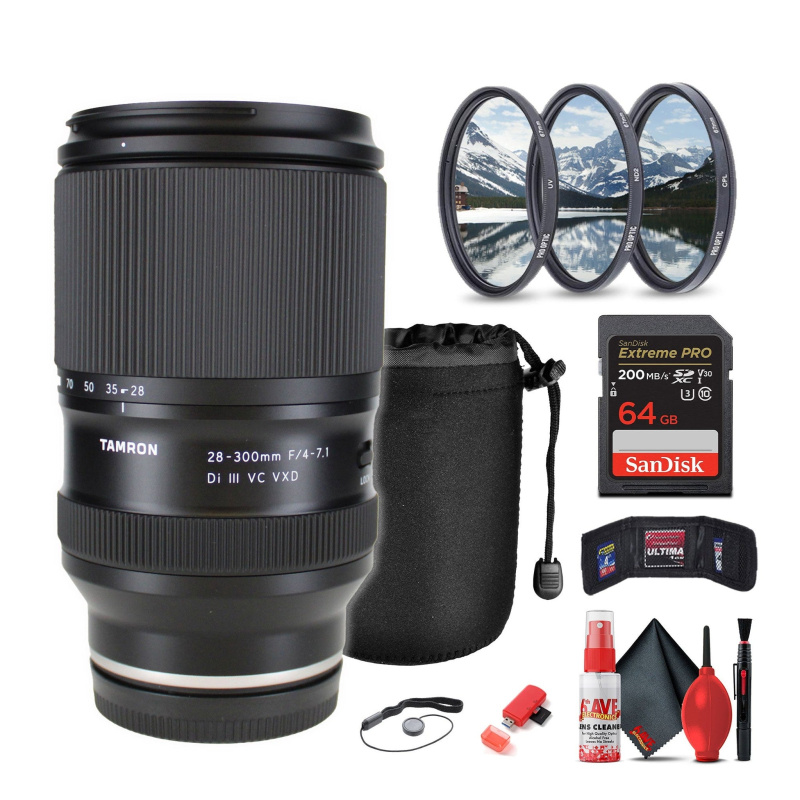 Tamron 28-300mm f/4-7.1 Di III VC VXD Lens for Sony E Bundle