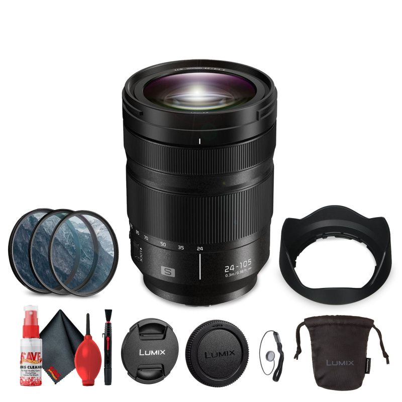 Panasonic Lumix S 24-105mm f/4 Macro O.I.S. Lens Bundle with Acccessories