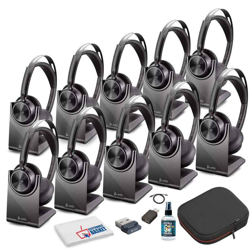 Poly Voyager Focus 2 UC Stereo Bluetooth Headset (Teams Certified) Bundle