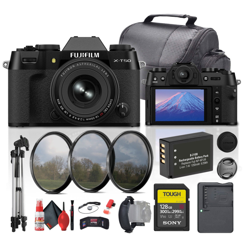 Fujifilm X-T50 Mirrorless Camera with XF 16-50mm f/2.8-4.8 Lens (Black) Bundle