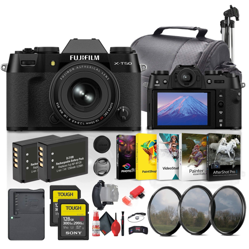 Fujifilm X-T50 Mirrorless Camera with XF 16-50mm f/2.8-4.8 Lens (Black) Bundle