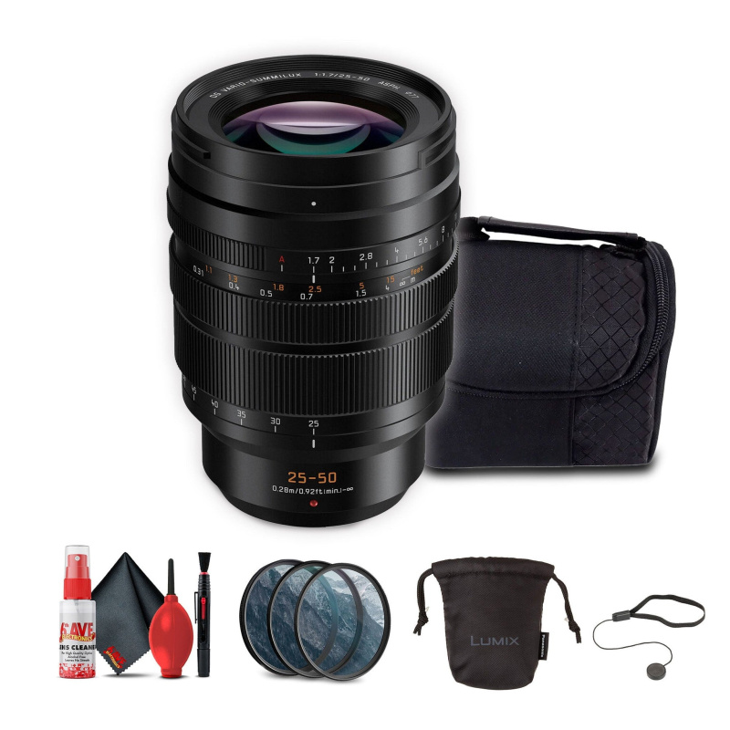 Panasonic Leica DG Cario-Summilux 25-50mm f/1.7 Lens Bundle with Accessories